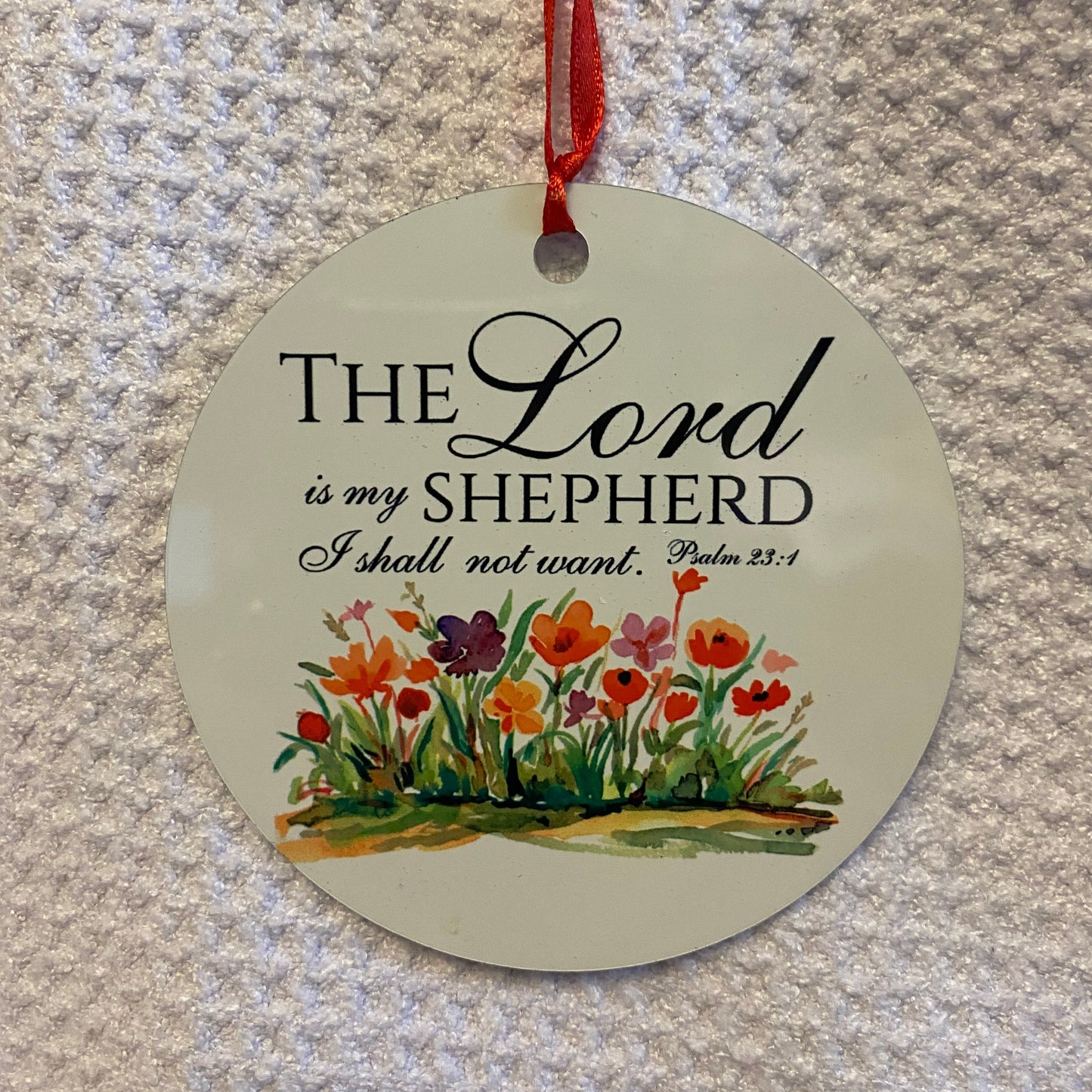 The Lord is My Sheapard Round Aluminum Ornaments