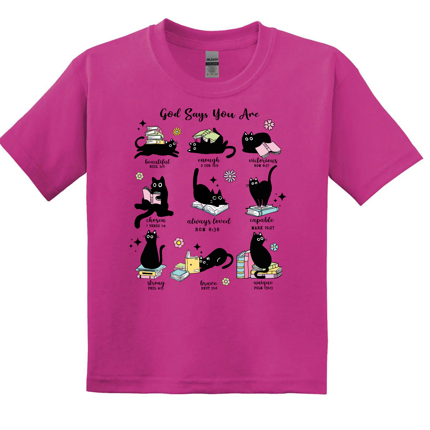 Kids/Youth SS Tee - Cat -God says you are