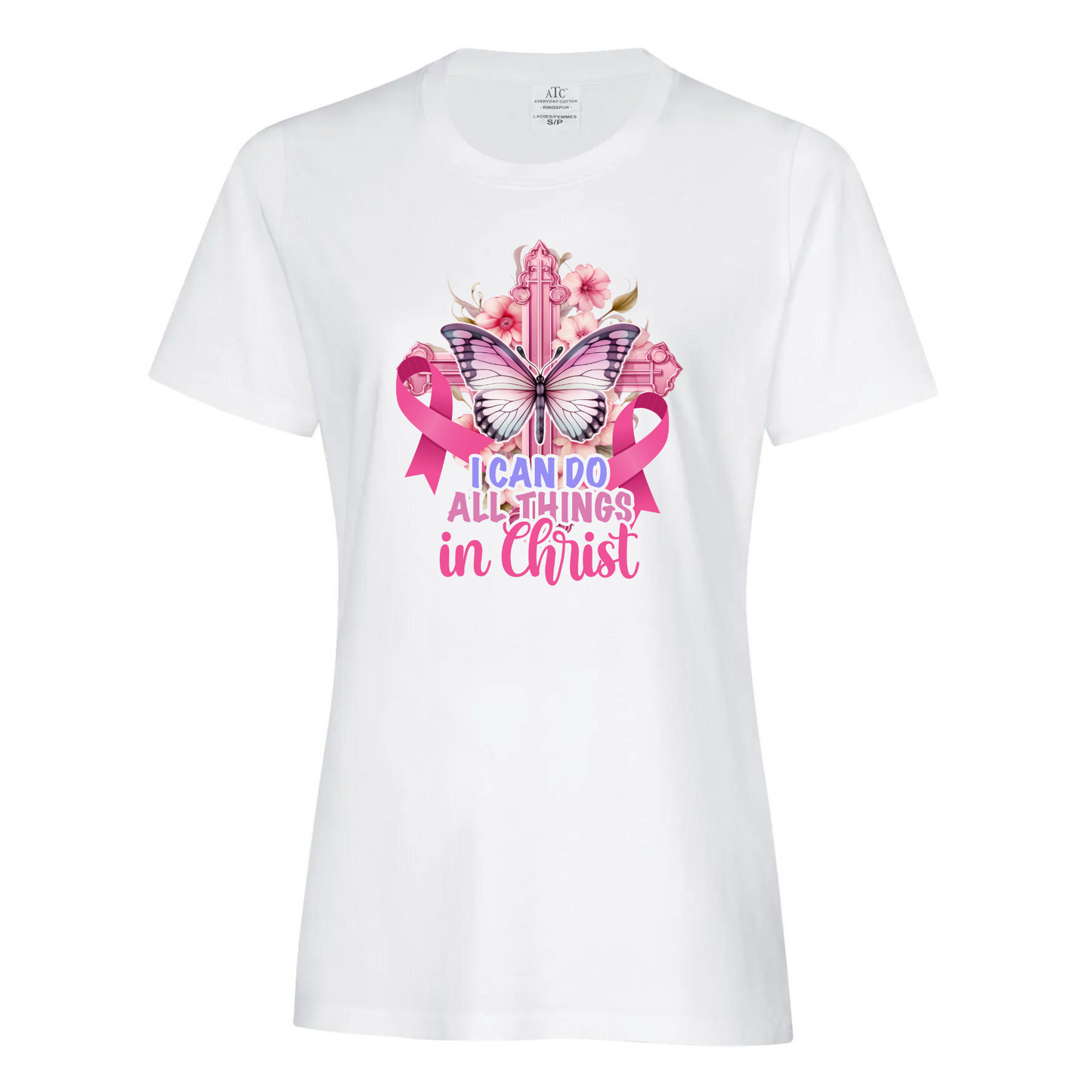 I Can Do All Things-Breast Cancer Awareness-Ladies S.S Tshirt