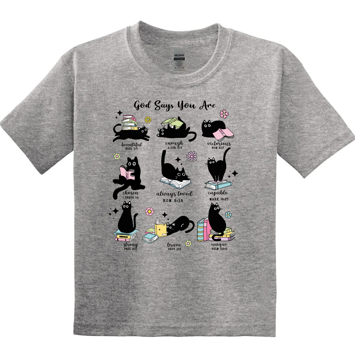 Kids/Youth SS Tee - Cat -God says you are