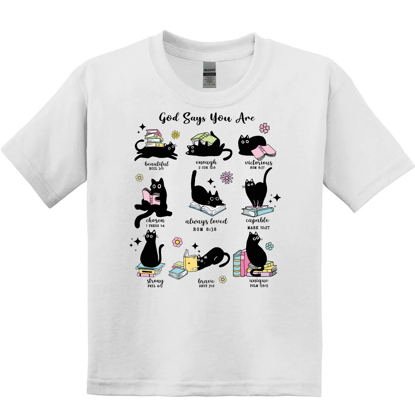 Kids/Youth SS Tee - Cat -God says you are