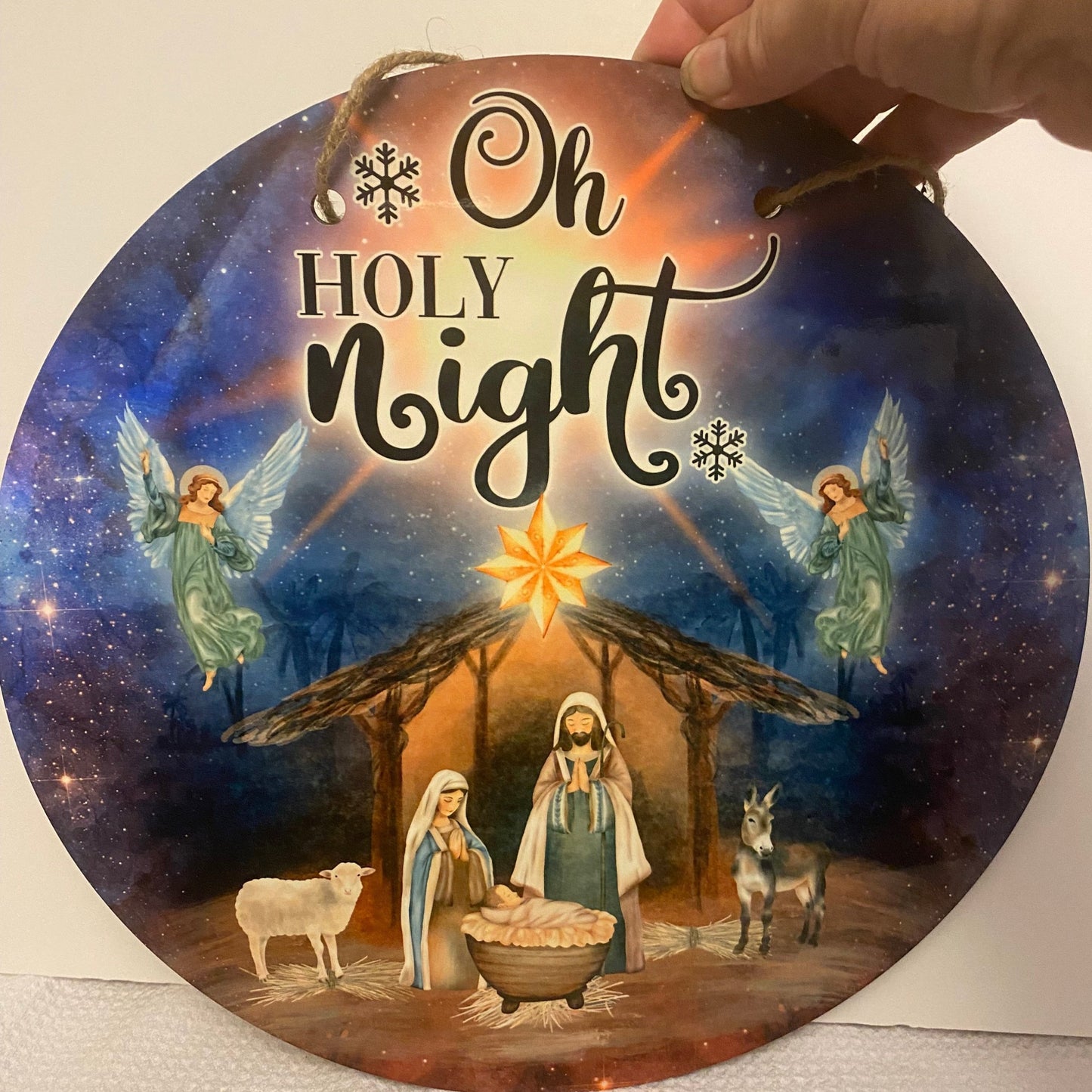 Oh Holy Night 12 Inch MDF Door Hangers