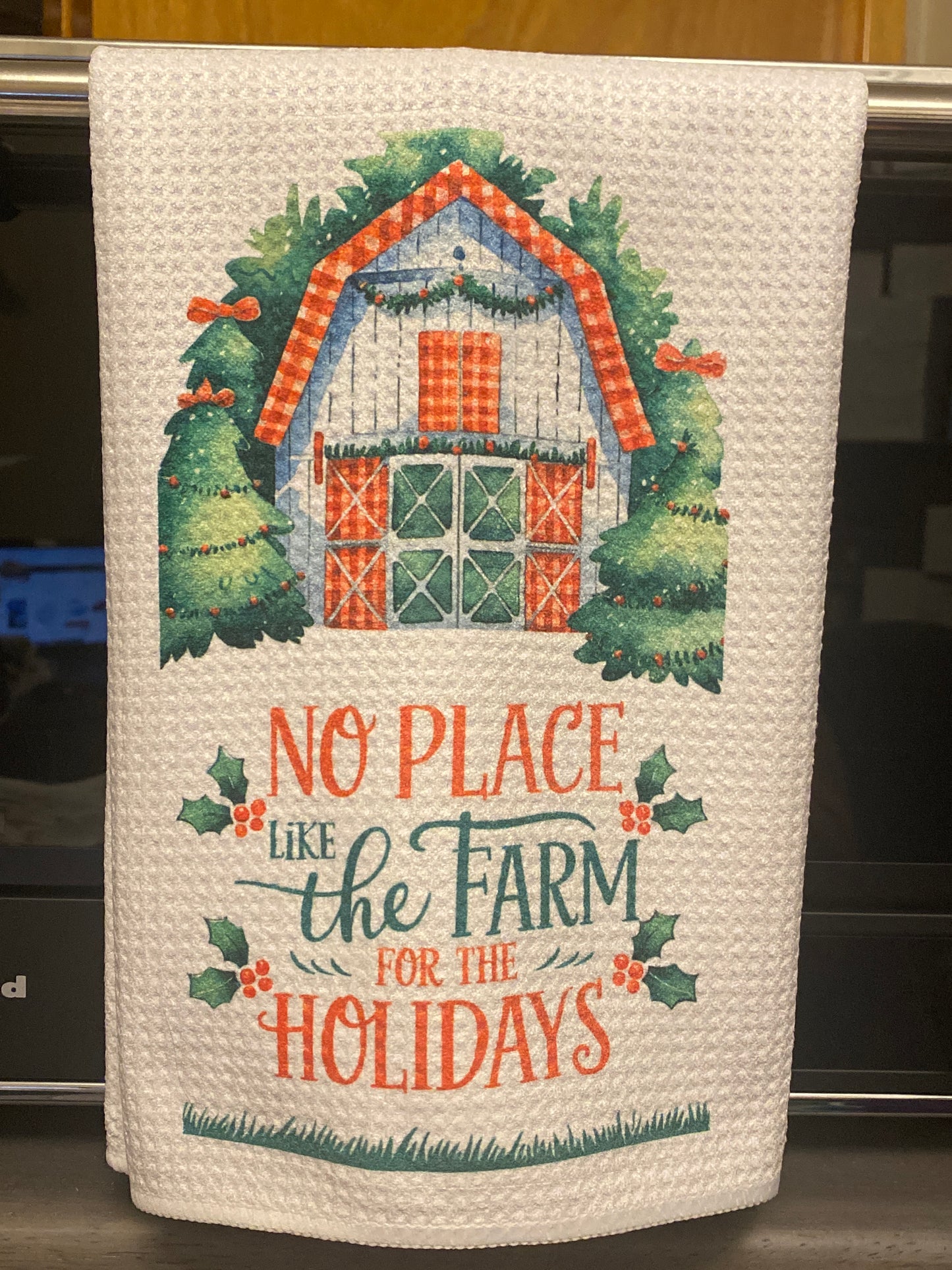 DISCONTINUED-Farm Holidays Tea Towel