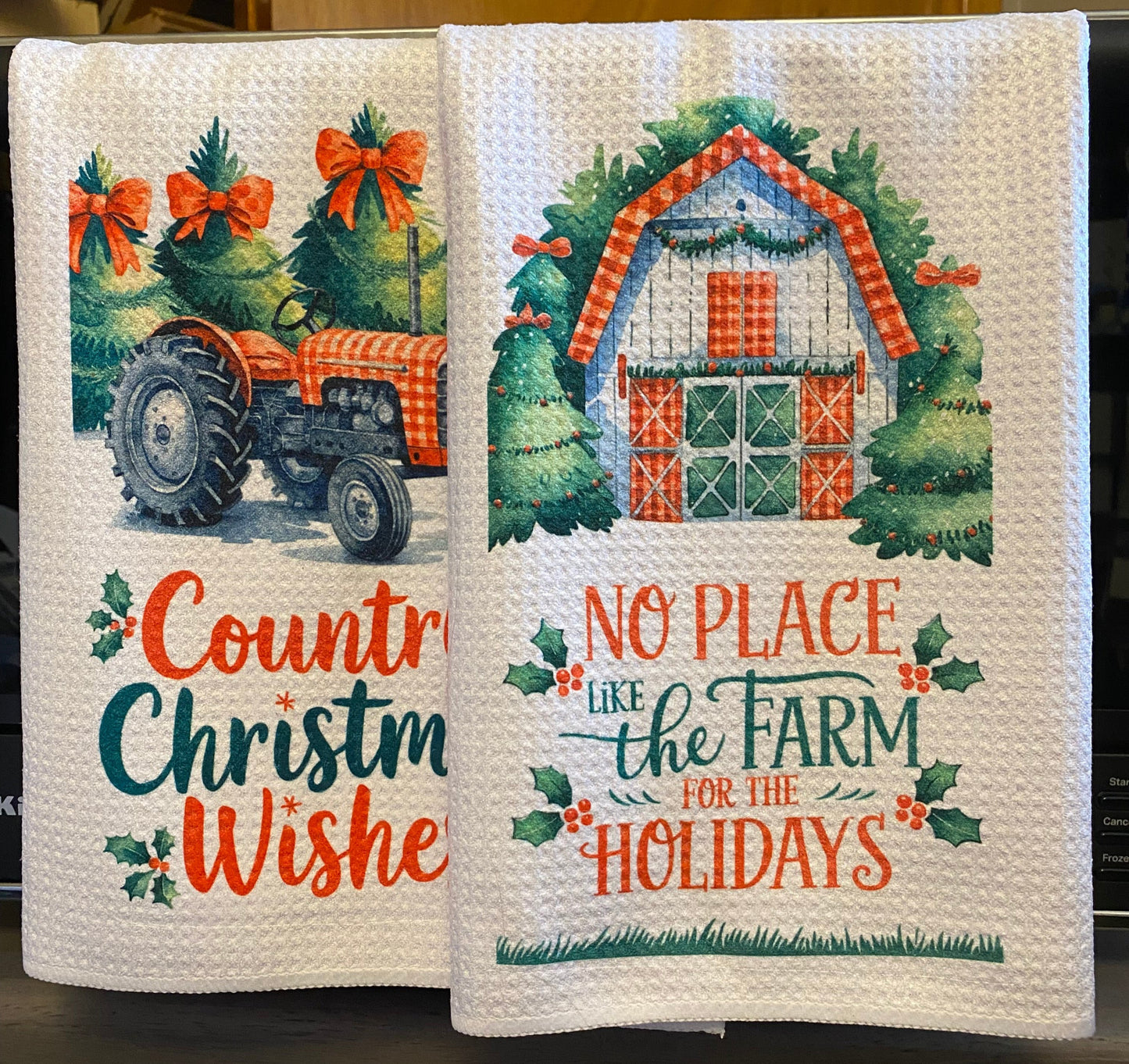 DISCONTINUED-Farm Holidays Tea Towel