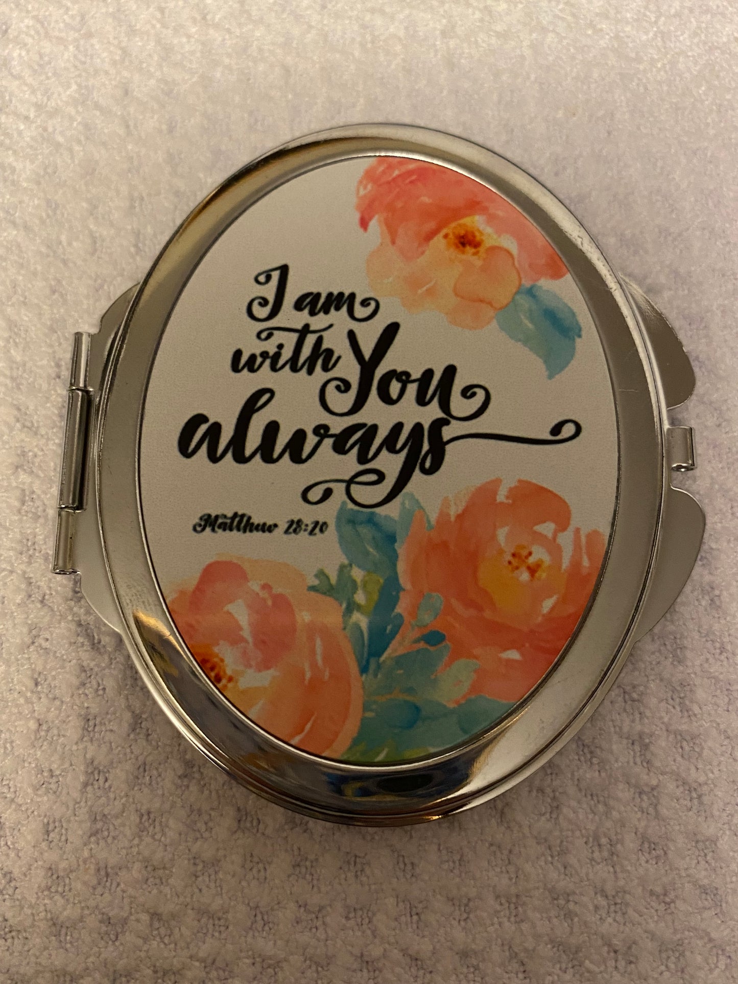 With You Always Love Oval Compact Mirror