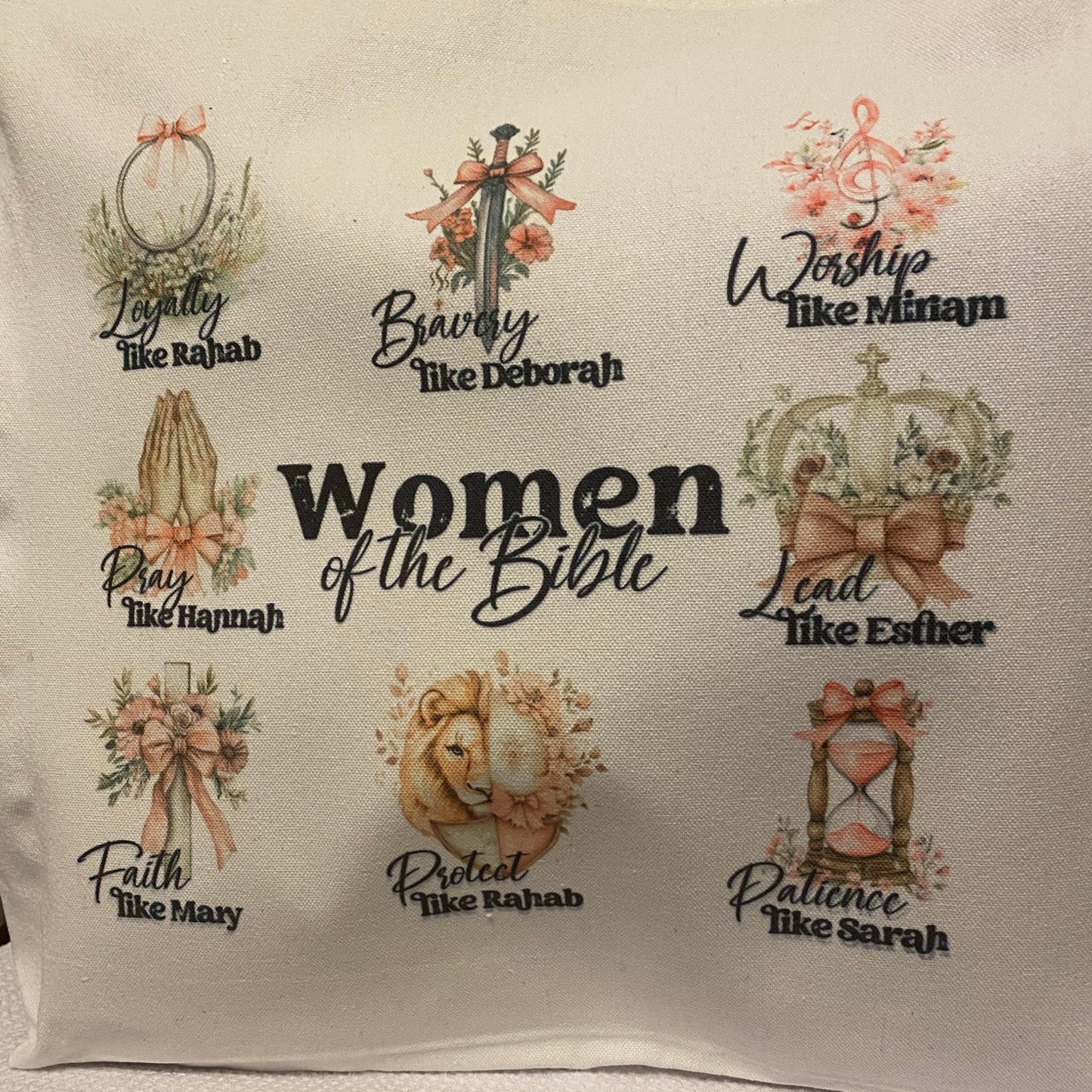 Women Of The Bible-Pink-Large Tote Bag