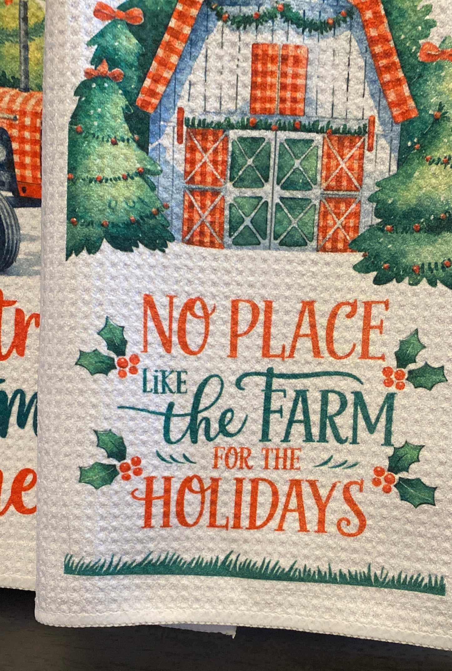 DISCONTINUED-Farm Holidays Tea Towel