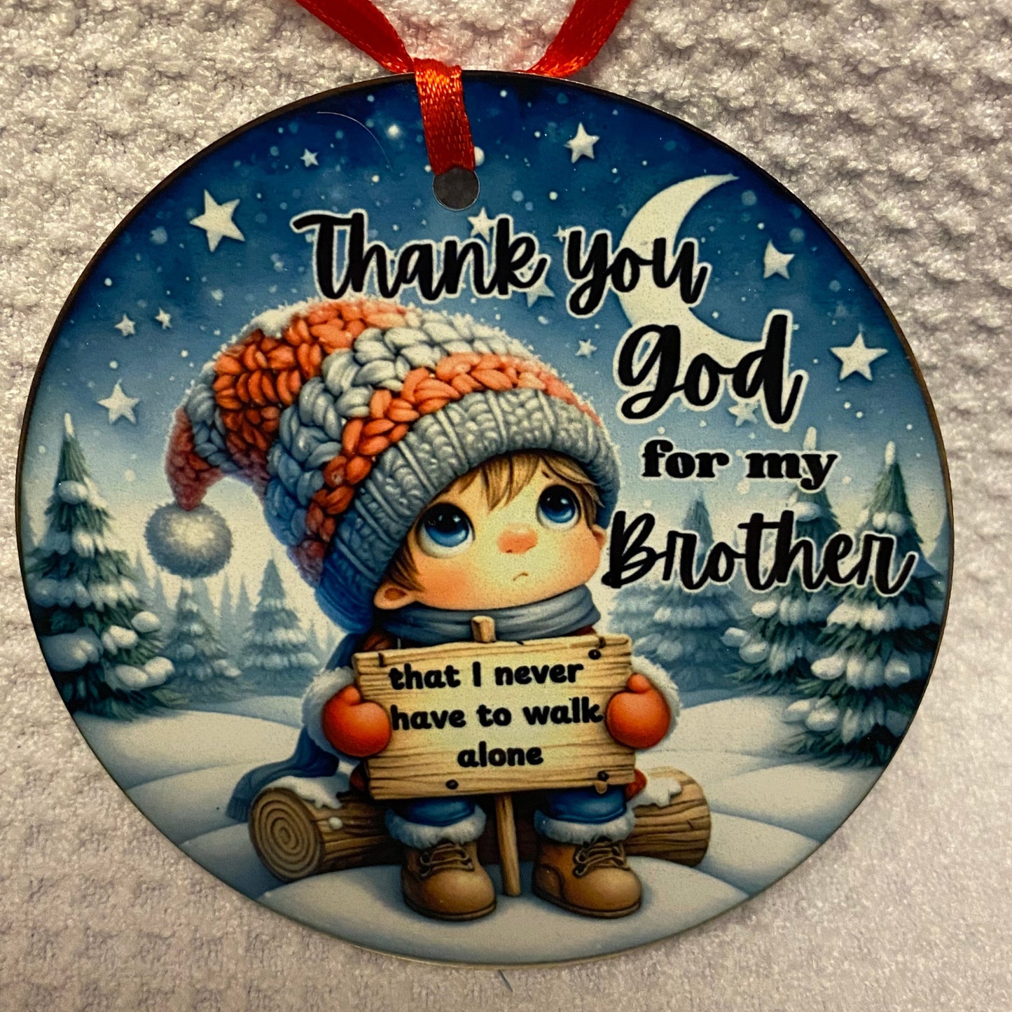 Thank You God for My Brother Christmas Ornament