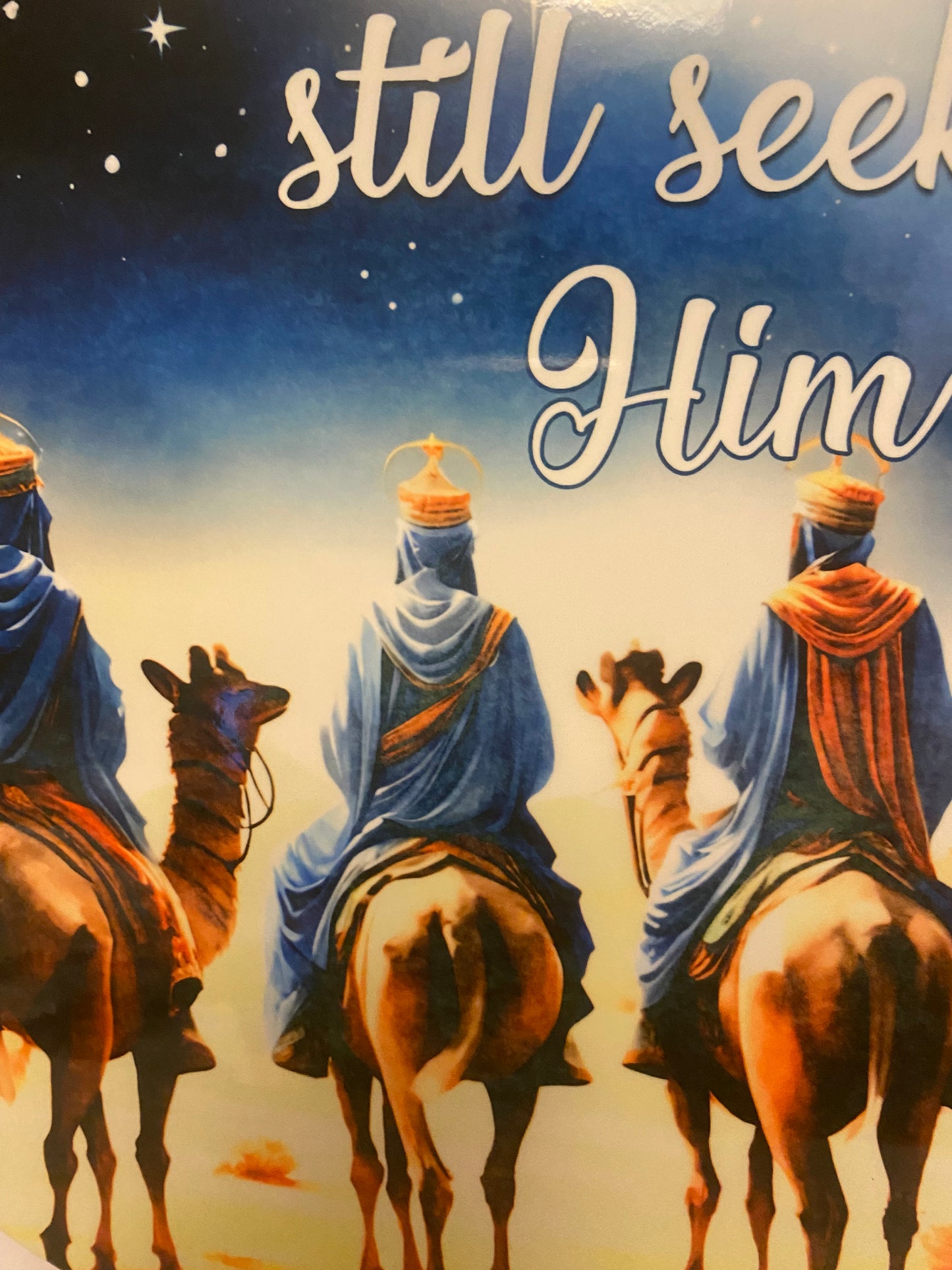 Wiseman Still Seek Him 12 Inch MDF WOOD Door/Wall Round Hangers