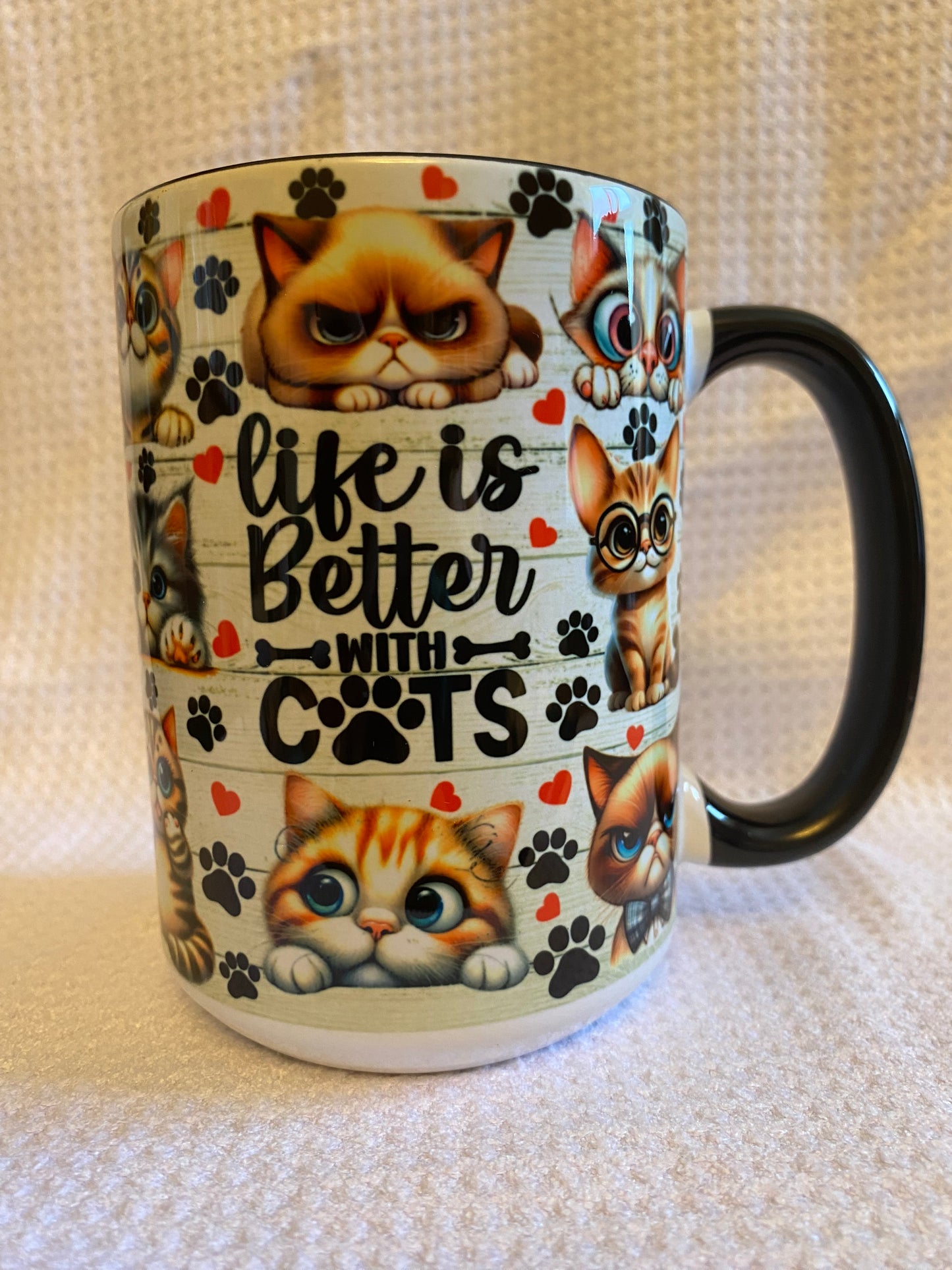 Life with is Better with Cats Style #1 Ceramic Mug