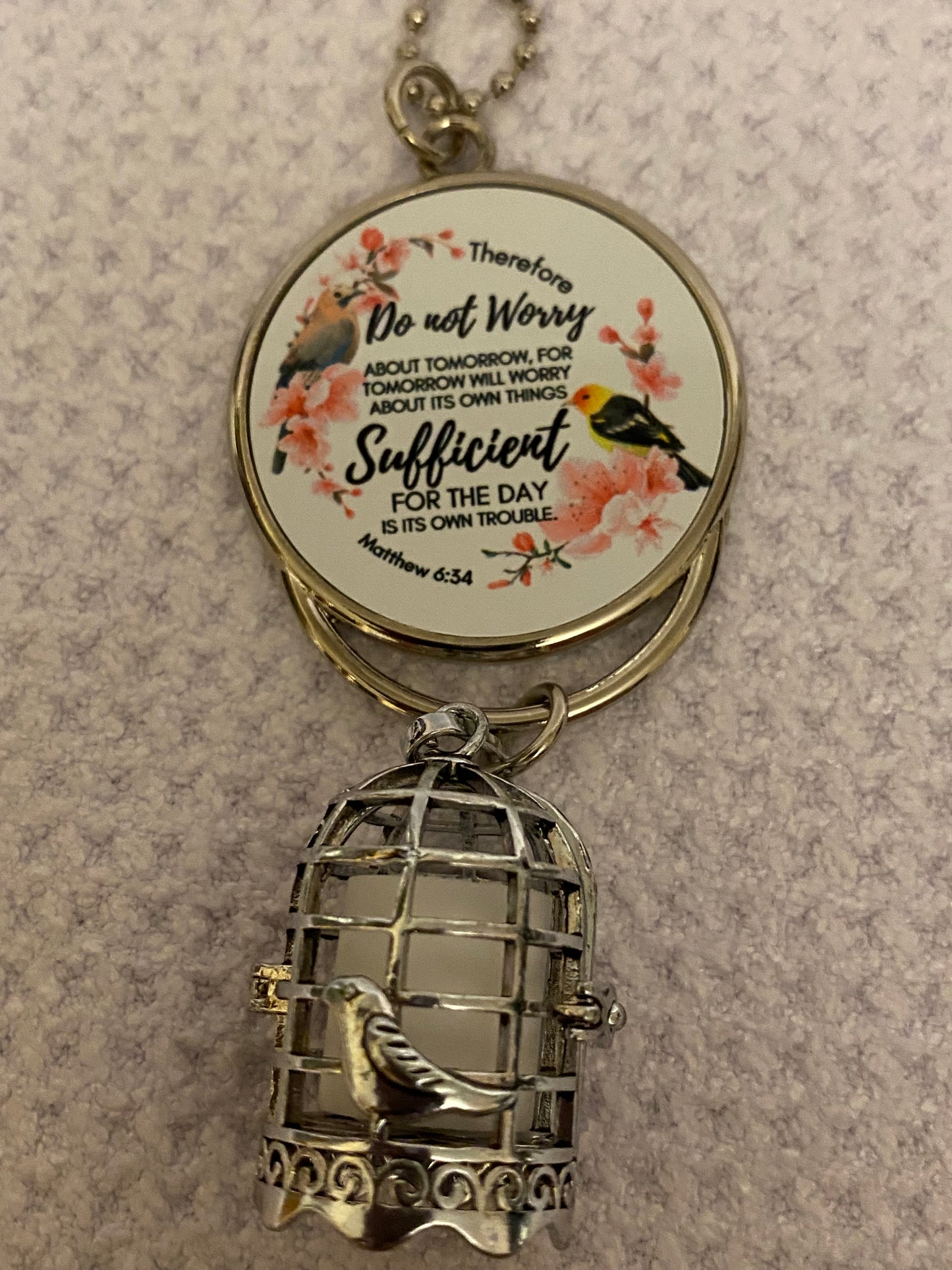 Do Not Worry Aromatherapy Birdcage Car Ornament-SPECIAL BUY-LIMITED STOCK