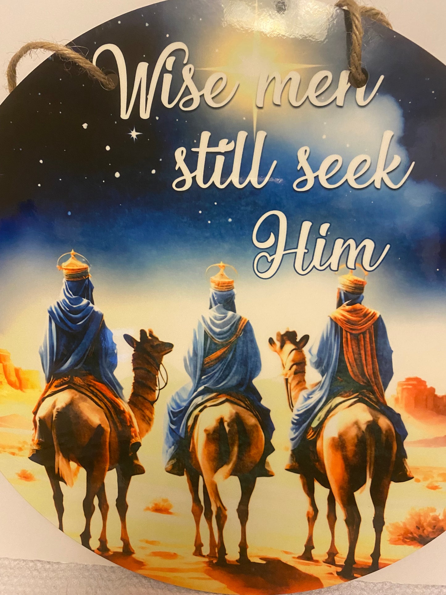Wiseman Still Seek Him 12 Inch MDF WOOD Door/Wall Round Hangers