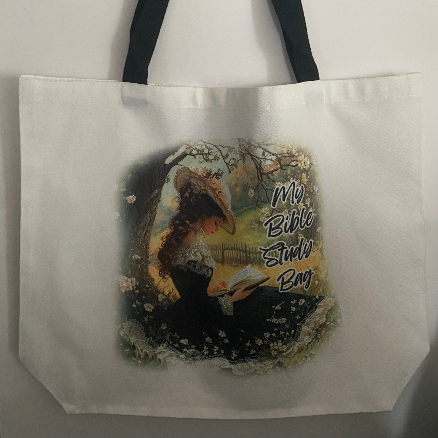 My Bible Study Bag #2-Navy Dress-Large Tote Bag