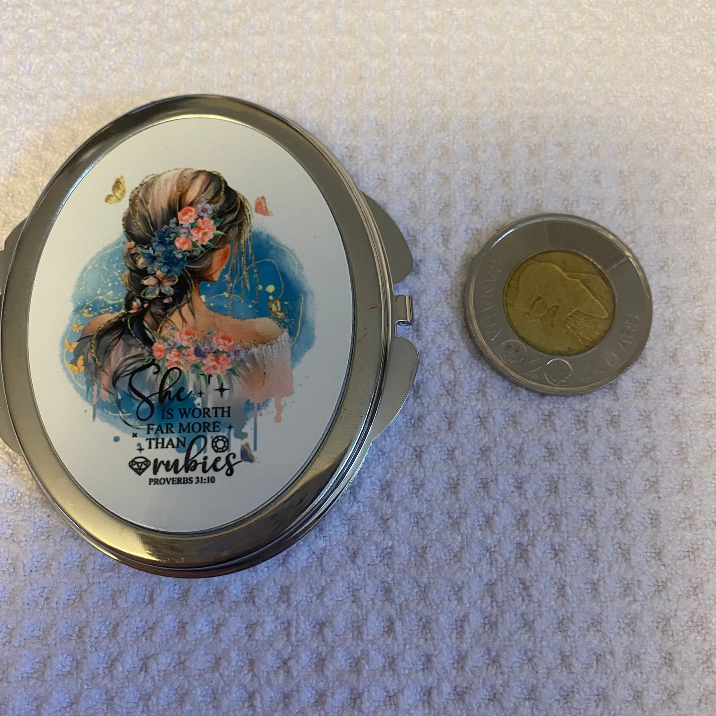 More Precious Than Rubies Oval Compact Mirror