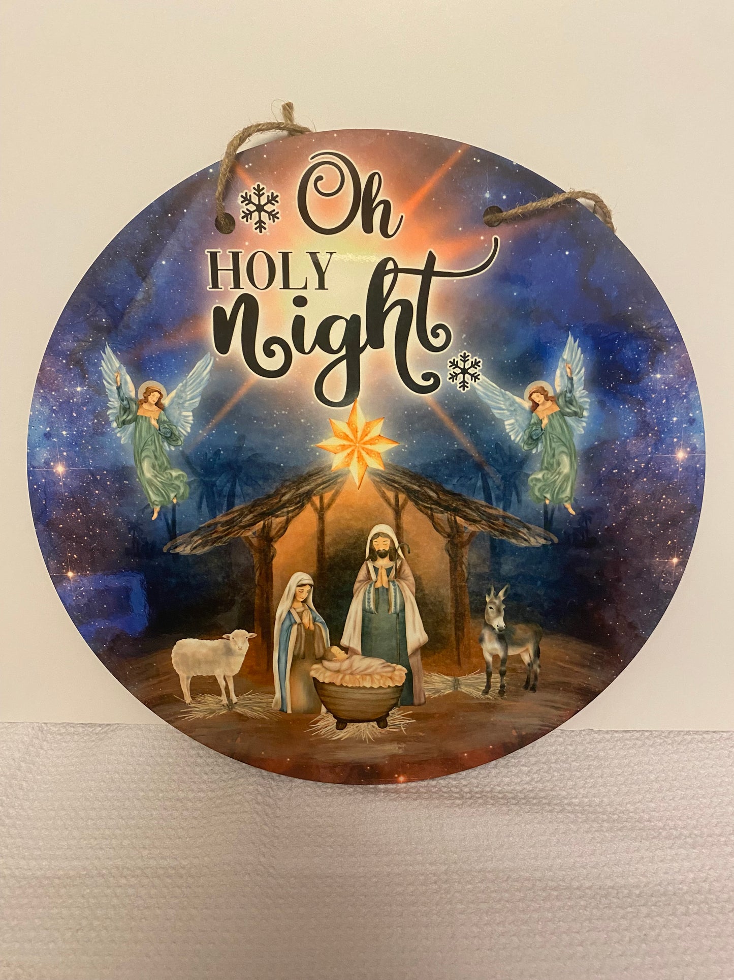 Oh Holy Night 12 Inch MDF Door Hangers