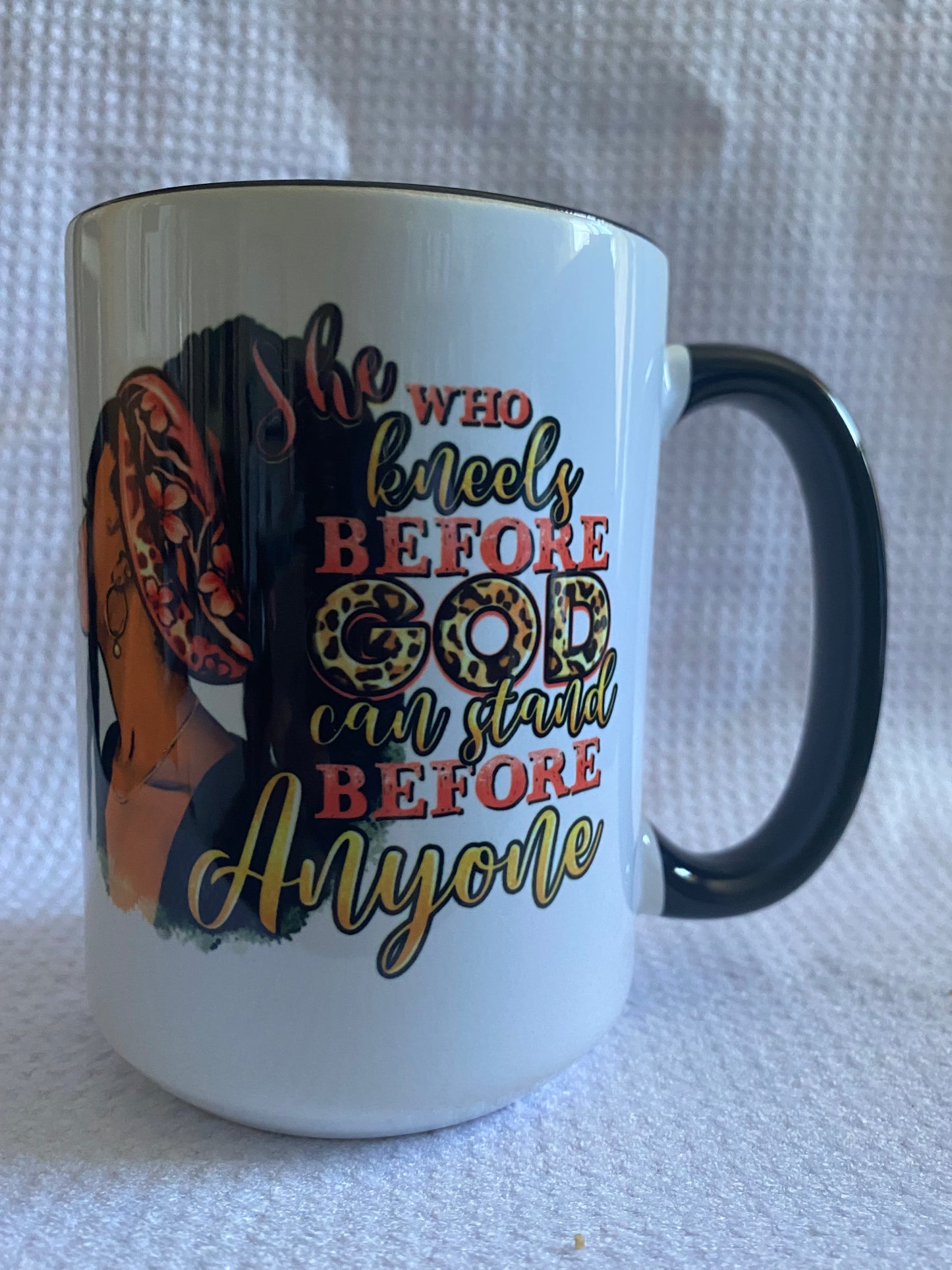 She who Kneels before God-Black Woman-Ceramic Mug