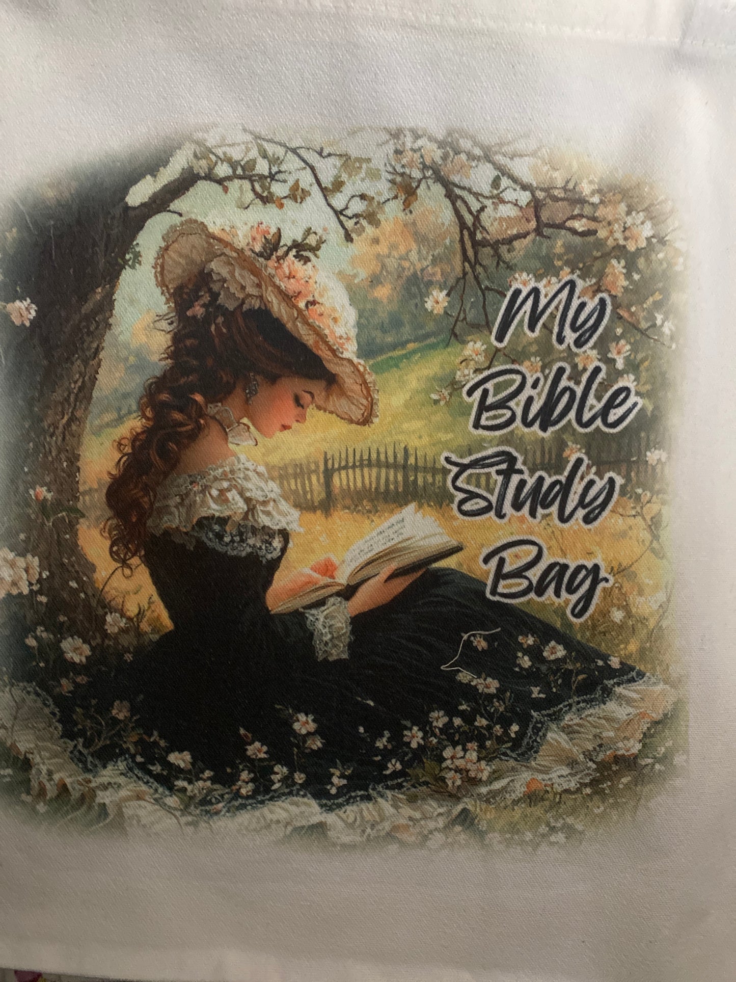 My Bible Study Bag #2-Navy Dress-Large Tote Bag