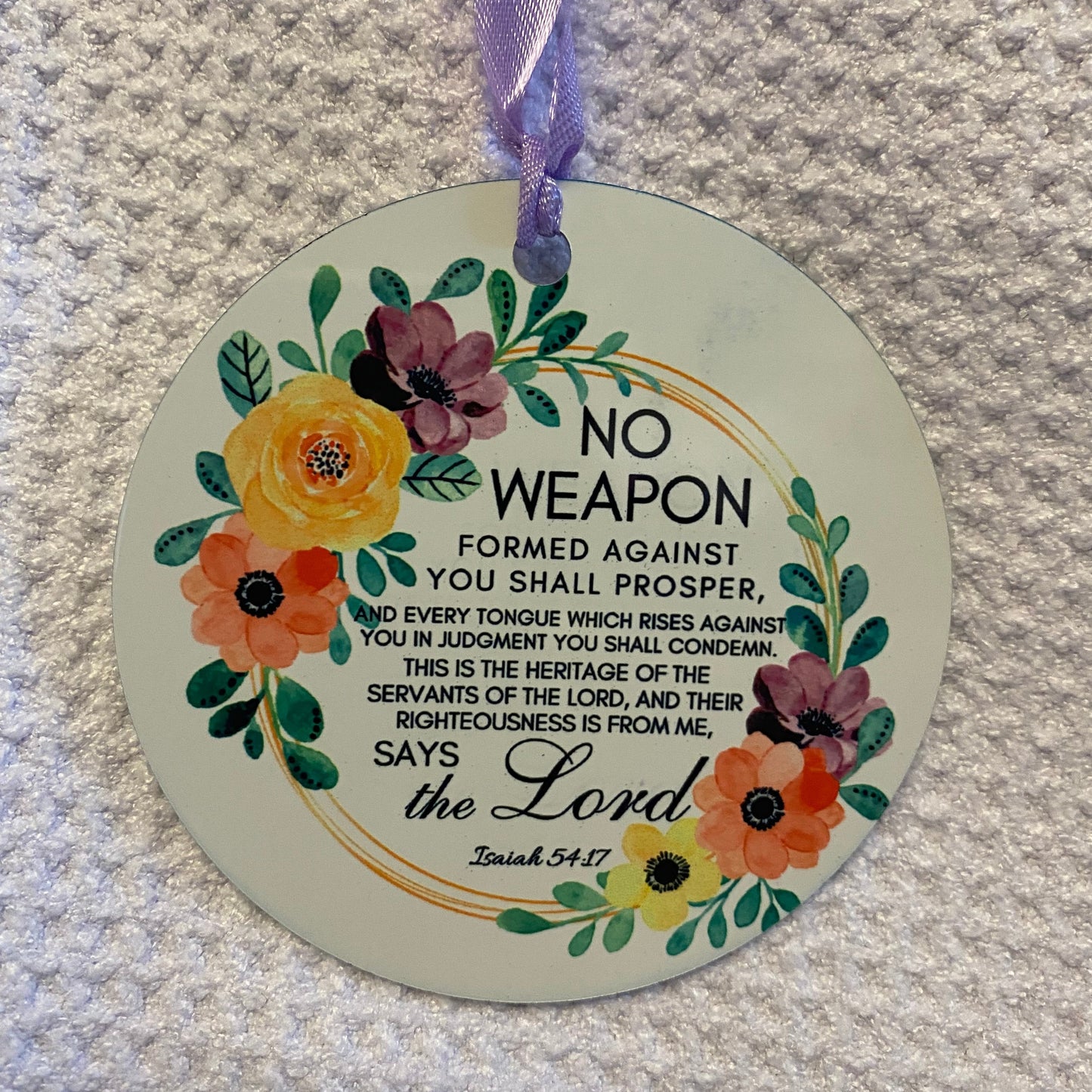 No Weapon Round Aluminum Ornaments
