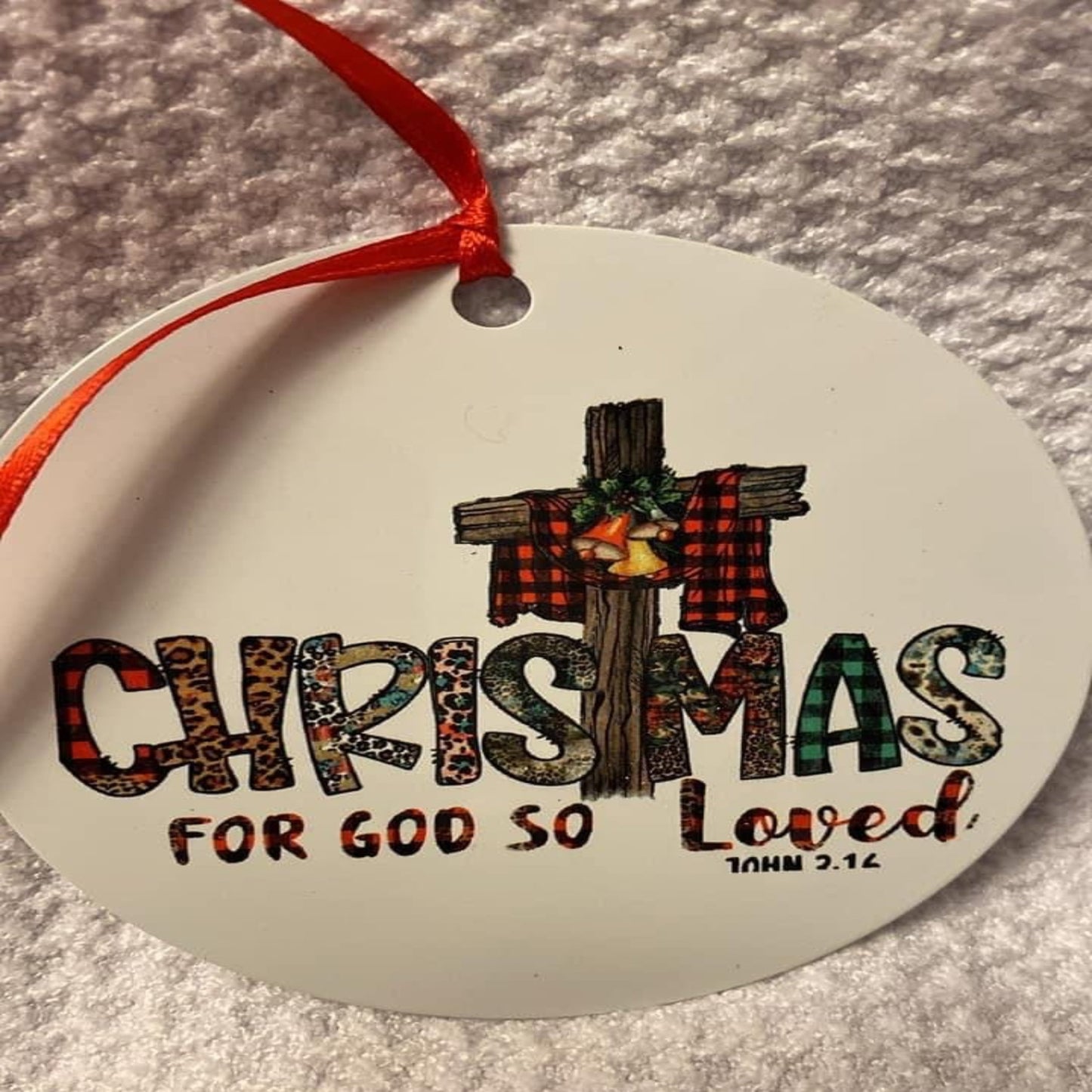 DISCONTINUED -For God So Loved -Christmas Ornament