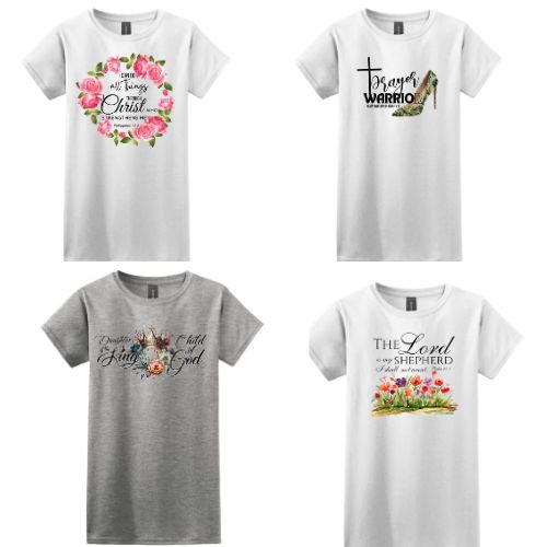 Ladies Short Sleeve T-Shirts -Sizes S-4XL