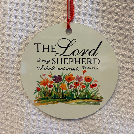 The Lord is My Sheapard Round Aluminum Ornaments