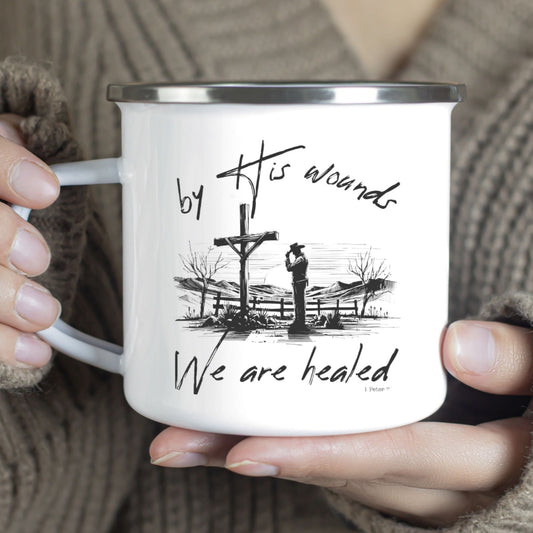 By his Wounds-Metal Camp Mug