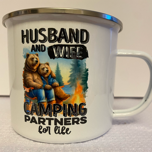 Husband and Wife Camping Partners-Metal Camp Mug