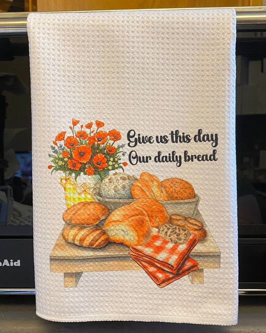 Give us this Day -Red Check Tea Towel