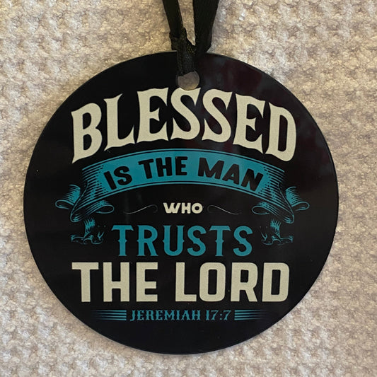 Blessed is the Man Round Aluminum Ornaments