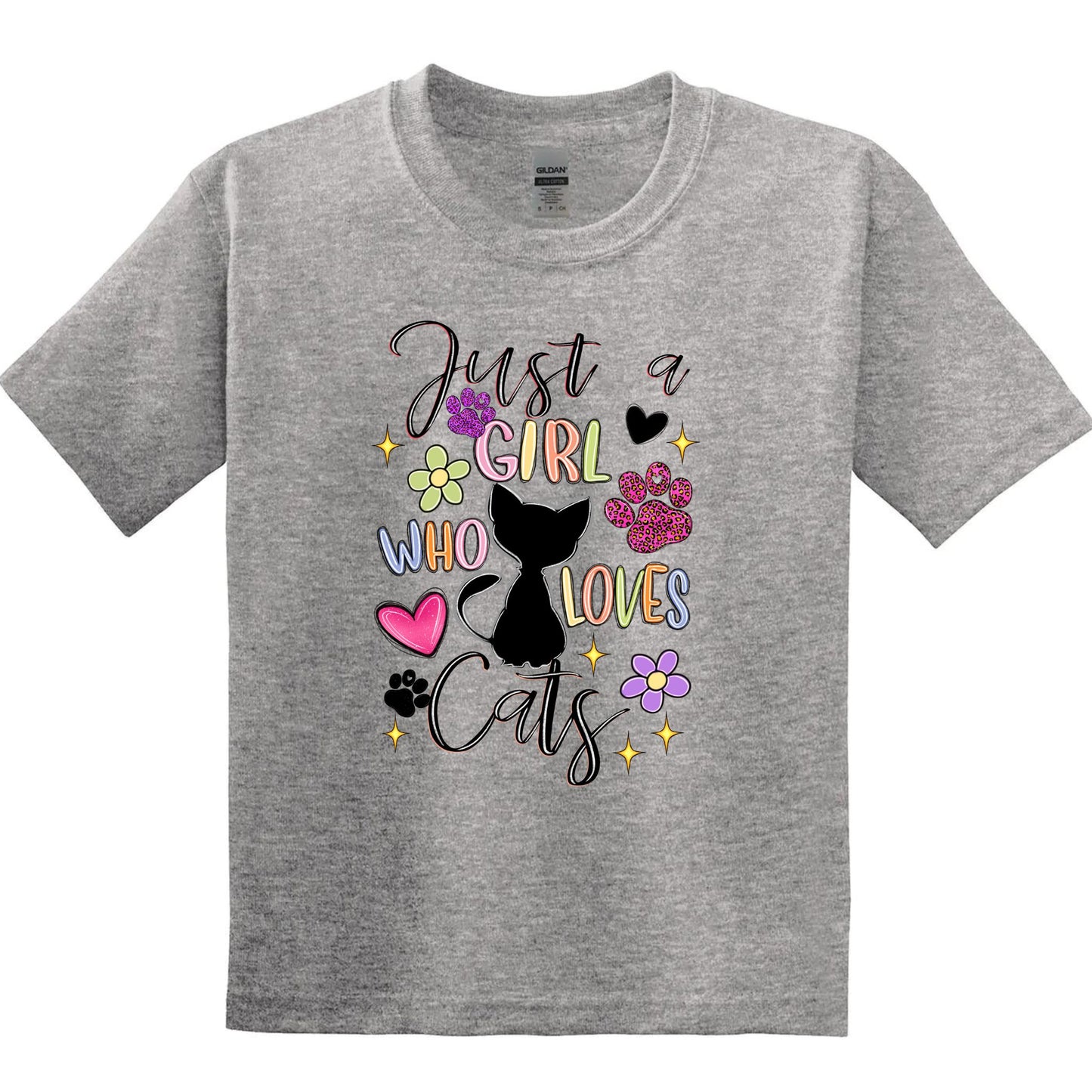 Kids/Youth SS Tee - Just a Girl who loves Cats