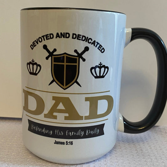Dad, Dedicated and Devoted-Ceramic Mug
