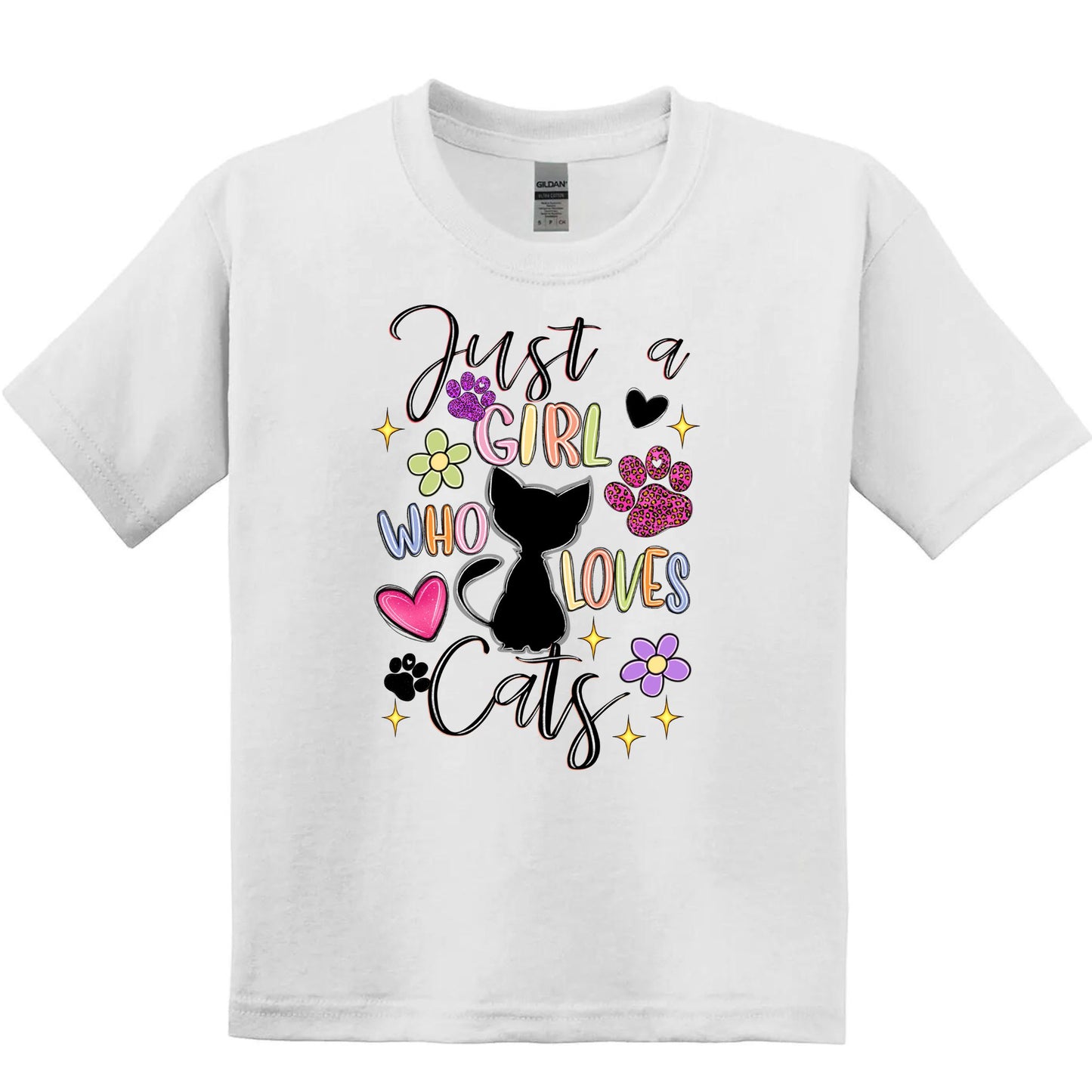 Kids/Youth SS Tee - Just a Girl who loves Cats