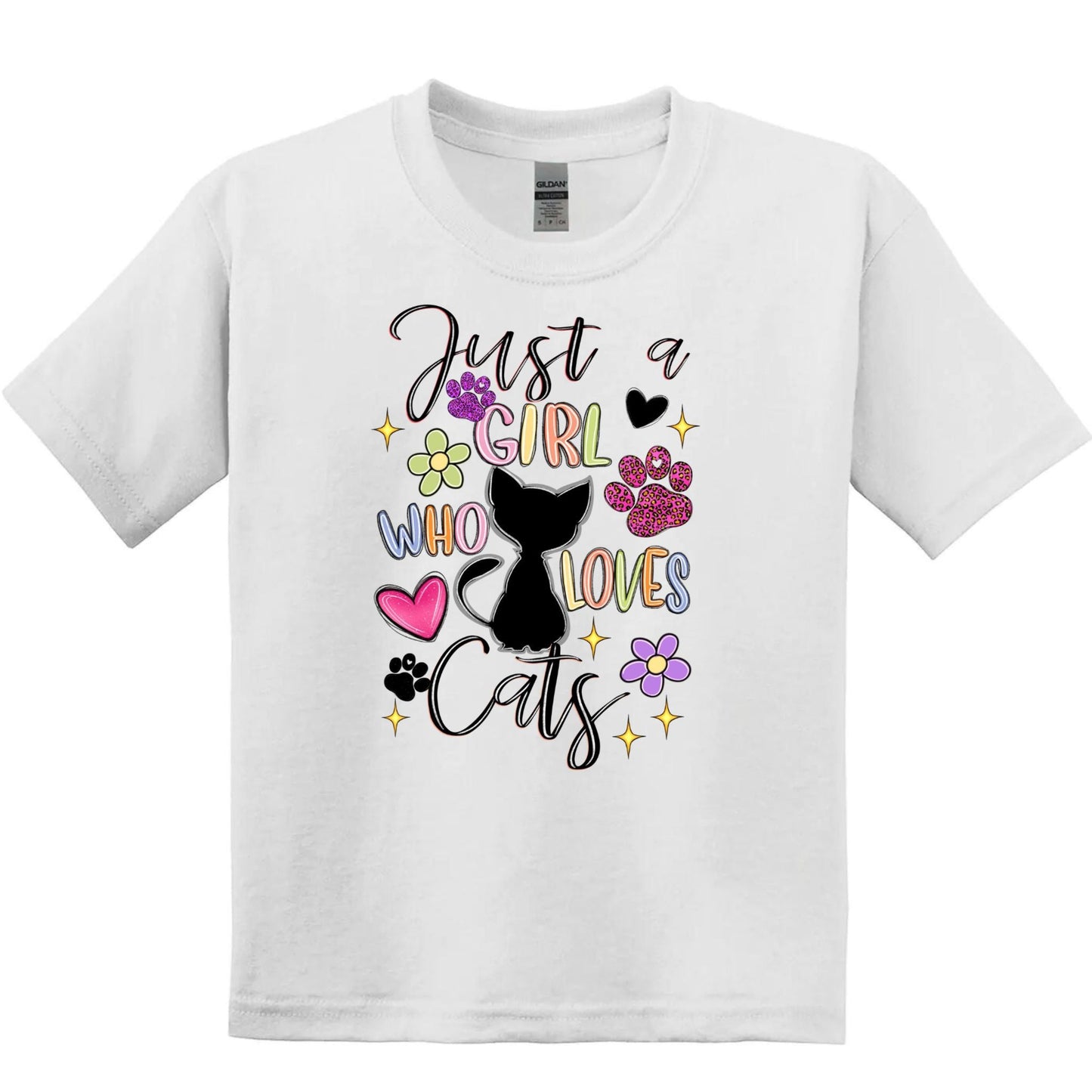 Kids/Youth SS Tee - Just a Girl who loves Cats
