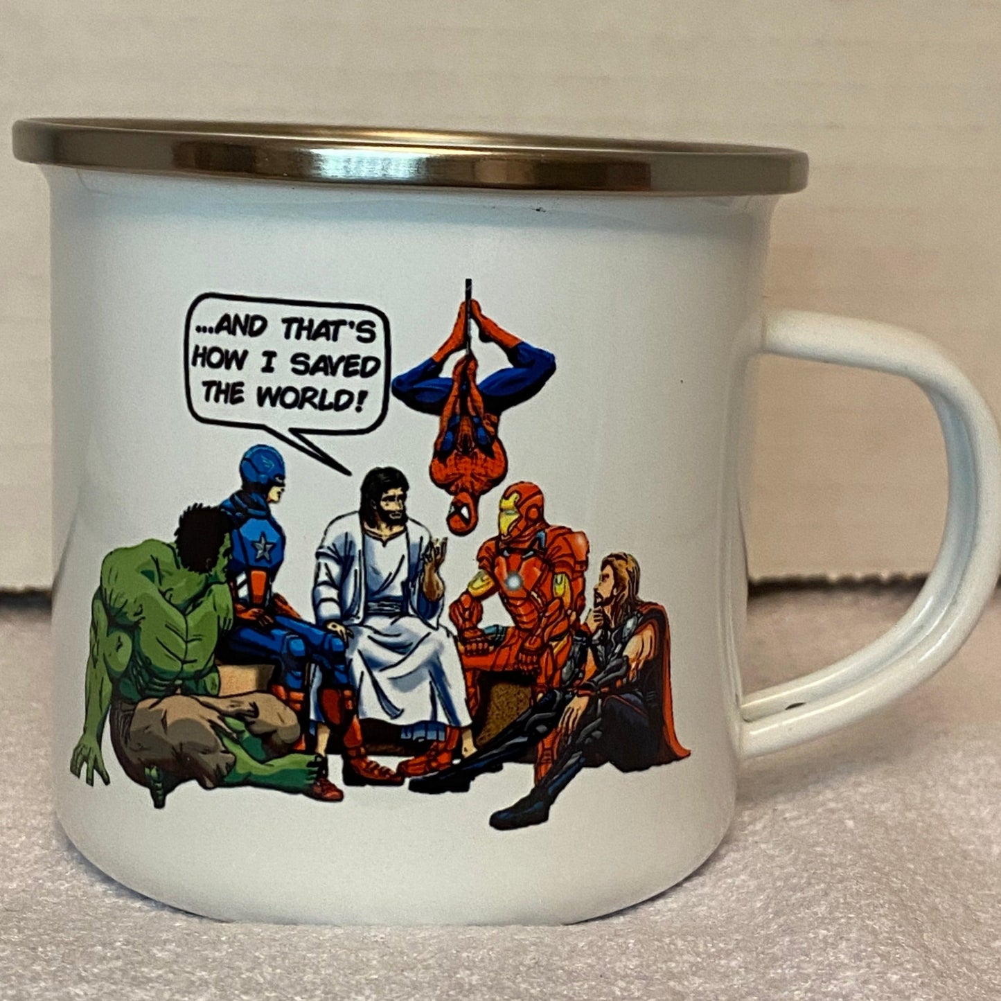 Jesus and Super Heros  - Kids/Youth/Adult Metal Mug