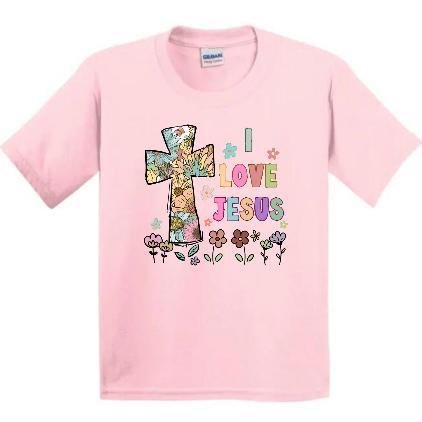Kids/Youth SS Tee-I Love Jesus Tshirt