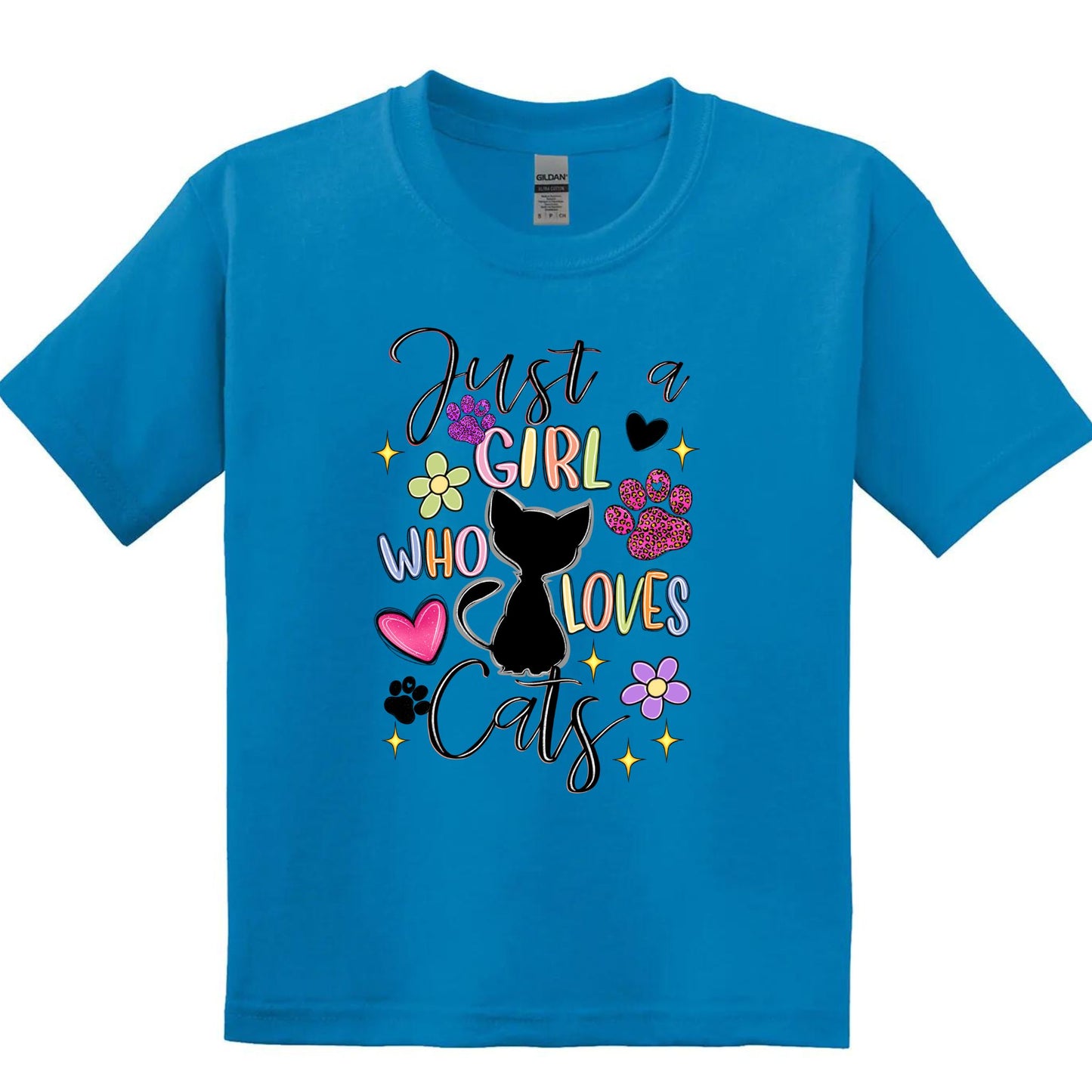 Kids/Youth SS Tee - Just a Girl who loves Cats