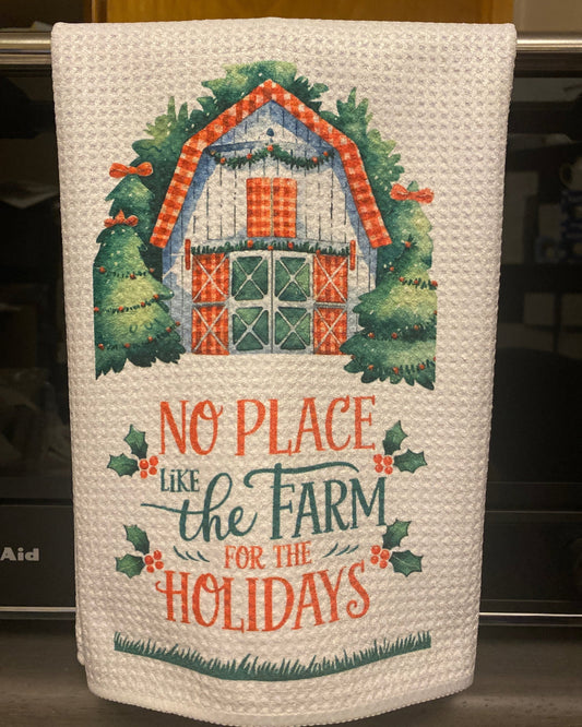 DISCONTINUED-Farm Holidays Tea Towel