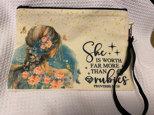More Precious Than Rubies Makeup Bag