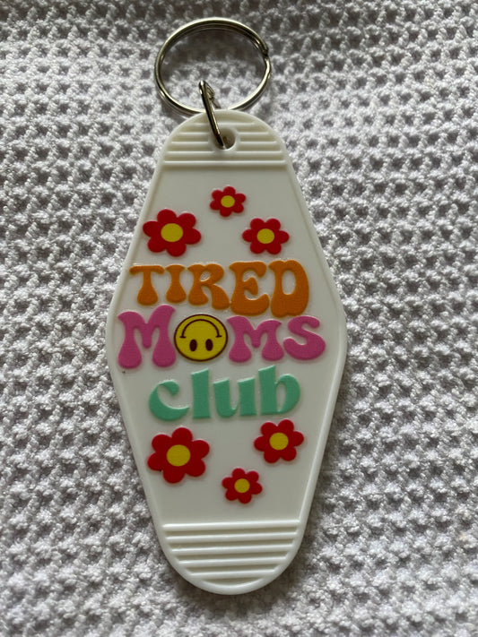 Tired Moms Club Retro Motel/Hotel Keychain