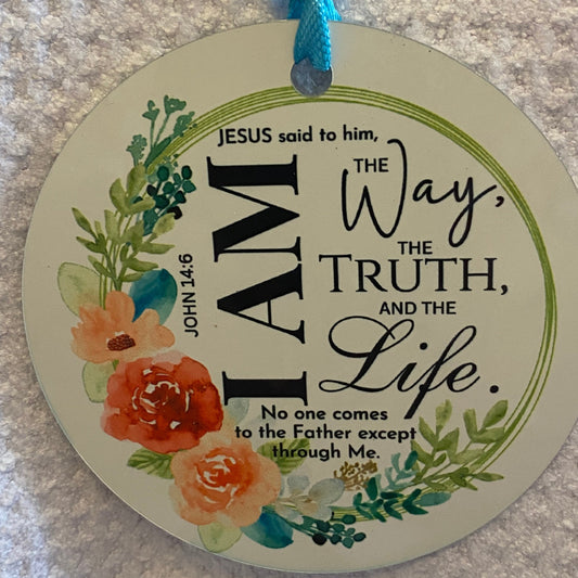 I AM Round Aluminum Ornaments