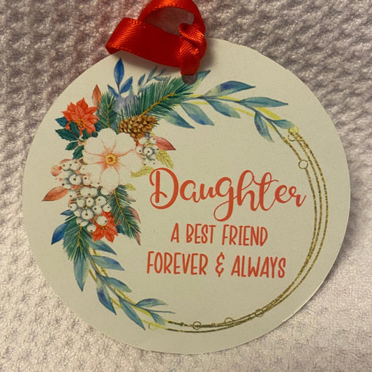 Daughter a Best Friend Christmas Ornament
