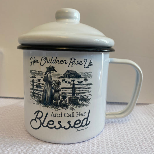 Blessed Woman-23 OZ Metal Camp Mug with Lid