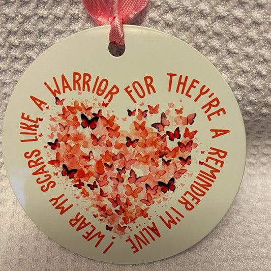Breast Cancer Awareness-Warrior Heart Ornament