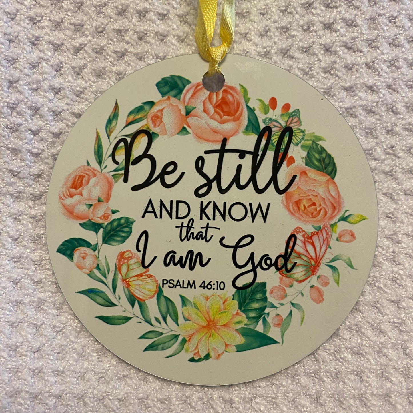 Be Still  Round Aluminum Ornaments