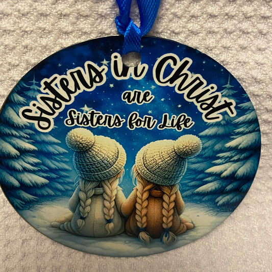 Sisters in Christ -Winter Christmas Ornament