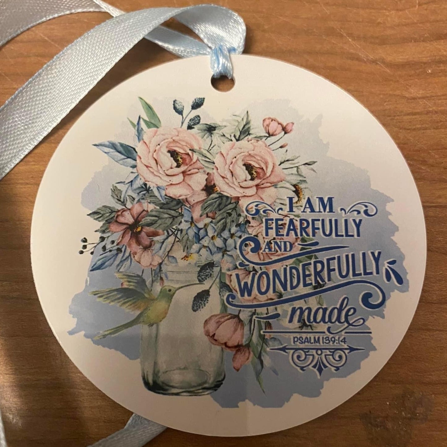 Fearfully and Wonderfully Made Round Aluminum Ornaments