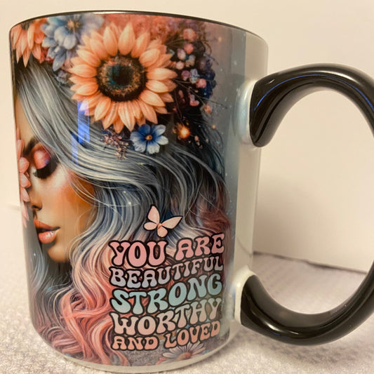 Trendy Girl- You are Beautiful-Ceramic Mug