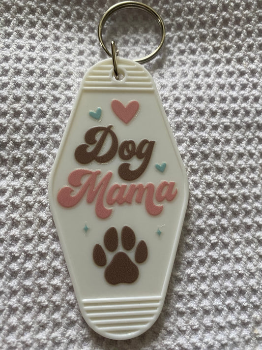 Dog Mama Retro Motel/Hotel Keychain