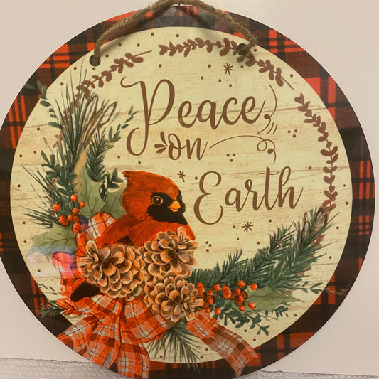 Peace on Earth 12 Inch MDF Door Hangers