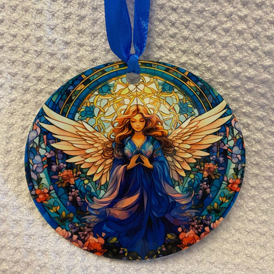 Stained Glass  Angel Ornament
